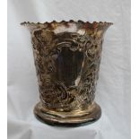 A late Victorian silver vase, with a flared rim,