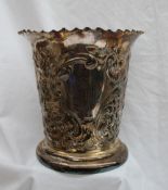 A late Victorian silver vase, with a flared rim,