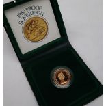 A 1980 gold proof sovereign,
