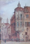 L Lewis Strasburg Watercolour Signed and dated '94 38.5 x 26.