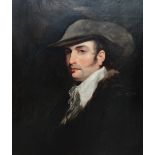 Attributed to James Northcote (1746 - 1837) Portrait of a man wearing a felt hat, and white collar,