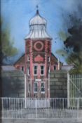 John Cleal The Girls School Watercolour Signed Label verso