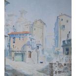 Herbert W Wright Ruelles Convergentes Watercolour Signed 55.5 x 48.