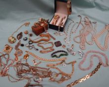 A Philip Mercier Lady's wristwatch together with assorted costume jewellery including faux pearls,