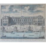 John Harris Prospect of the Customs House Dated December 15th 1714 with dedication Coloured