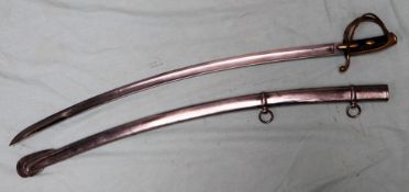 A copy of a French Napoleonic saber, "Sabre Cavalerie Légère M AN XI", the top of the 85.