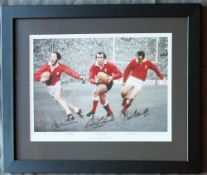 Welsh Rugby Legends, a colour photograph, signed by J.P.R.