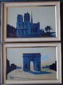 H Barbier L'Arc De Triomphe Watercolour Signed 31 x 48.