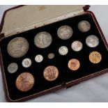 A Royal Mint George VI 1937 specimen coin set, with fifteen coins,