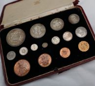 A Royal Mint George VI 1937 specimen coin set, with fifteen coins,