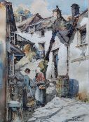 Will Evans A hillside street Watercolour Signed 53 x 38cm ****Artists Resale Rights may apply to