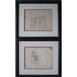 Richard Bickenback Fred Flintstone An original pencil sketch signed Dick Bickenbach 24 x 30.