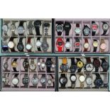 A collection of Gentleman's and Lady's wristwatches including Nelsonic, Timex, Skagen, Ruflex,