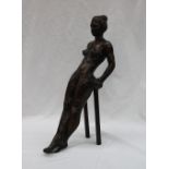 Hilary Barratt Nude study Limited edition bronze 1/3 Initialled HN 44cm high