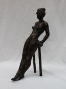 Hilary Barratt Nude study Limited edition bronze 1/3 Initialled HN 44cm high