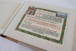 A City of Cardiff illuminated manuscript Presented to Mr Sydney Tapper-Jones O.St.J. LLB.