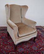 George III style wing back arm chair,