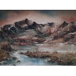 Gwyneth Tomos Llyn Ogwen Oil on canvas Signed 28.