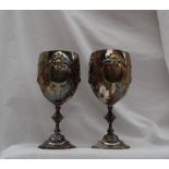 A pair of Victorian silver goblets,