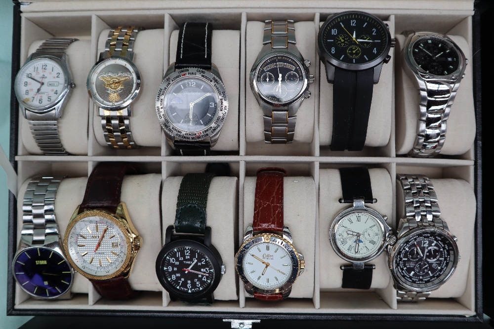 A collection of Gentleman's and Lady's wristwatches including Nelsonic, Timex, Skagen, Ruflex, - Image 2 of 6