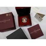 A Royal Mint 2016 gold proof sovereign, with boxes and certificate No.
