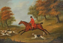 Attributed to John Nost Sartoruis (1755 - 1828) Huntsman on horseback with hounds in pursuit of