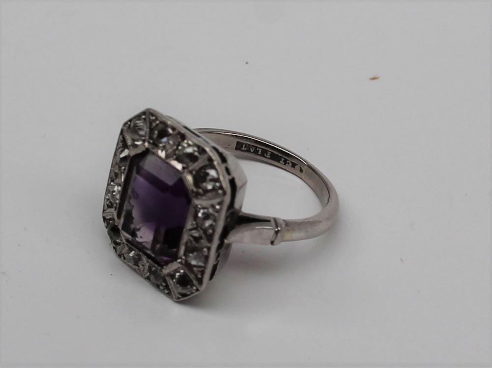 An amethyst and diamond ring, - Image 6 of 6