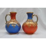 A pair of Samuel Alcock Gothic revival jugs, inspired by designs from A.W.N.
