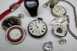 A late Victorian silver open faced pocket watch,