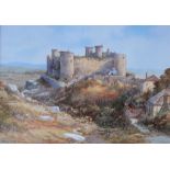 Edgar James Maybery Harlech Castle (N. Wales) Watercolour Signed 26 x 37.