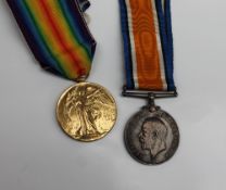 Two World War I medals including the British War Medal and Victory Medal issued to 2 Lieut E.L.