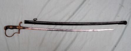 A German officers sword with a 77.