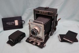 A Micro-press 5 x 4 large format camera, with a Synchro Compur P 1:6,8/90 lens,