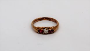 A ruby and diamond ring,