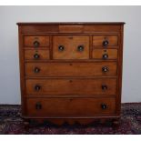 A Victorian mahogany Scotch chest, with a rectangular moulded top above a central frieze drawer,