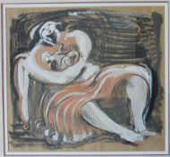 Peter Nicholas Mother and baby Watercolour Signed and titled, dated '94 49.
