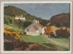 Donald McIntyre (1923 - 2009) "Mynydd Bodafon" Signed with initials and label verso Oil on