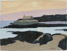 Owen Meilir St Cwyfan's Church Oil on canvas Signed and label verso 46 x 61cm ****Artists Resale
