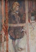 Thomas Rathmell Portrait of a lady Oil on board Signed 75 x 52cm ****Artists Resale Rights may