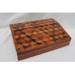 A satinwood and parquetry lap top desk,
