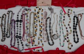 A collection of fifteen Lola Rose semi-precious stone and bead necklaces