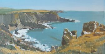 Howard Roberts A rocky coastline Oil on paper Signed and dated 32.