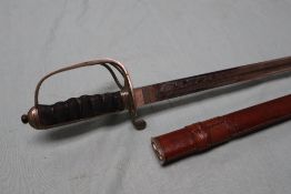 A George V Royal Artillery 1821 pattern sword with an 88cm engraved fullered blade stamped Joseph