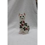 A Wemyss Esther Weeks floral painted cat, painted marks Exon 1239,