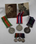 A set of three World War II medals including The Defence Medal,