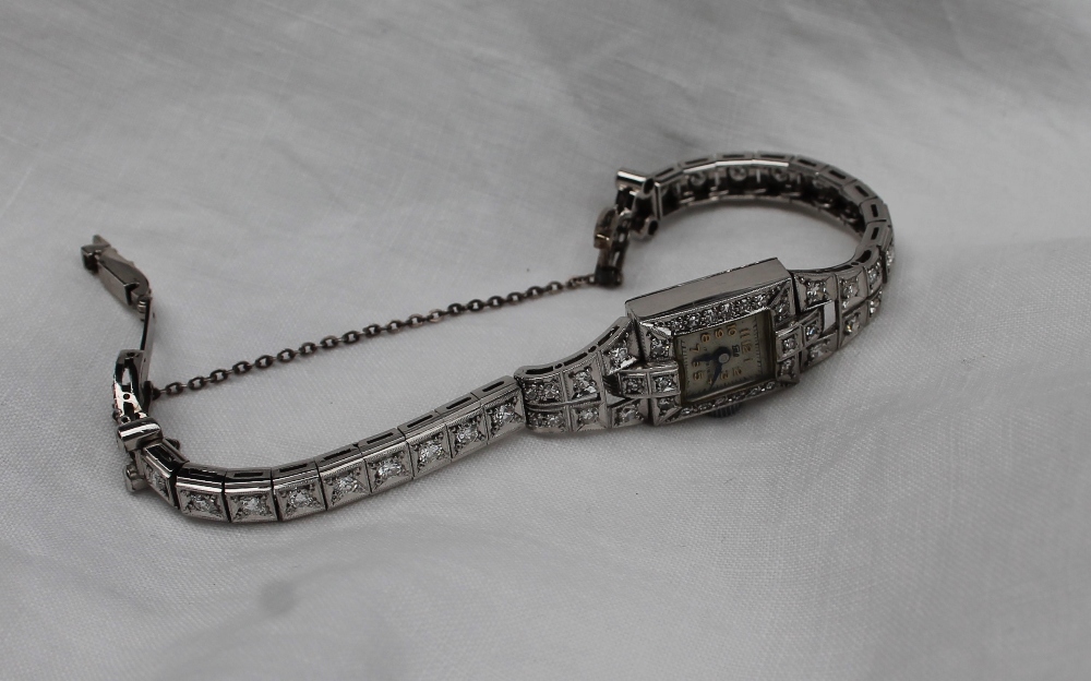 An Art Deco diamond set cocktail watch, - Image 5 of 6