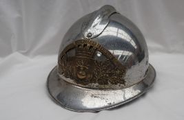 A World War II French senior fire officers helmet, "Sapeurs pompiers warfusee abancourt",