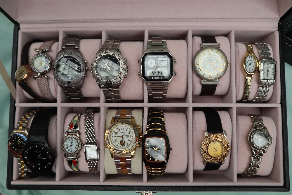 A collection of Gentleman's and Lady's wristwatches including Nelsonic, Timex, Skagen, Ruflex, - Image 3 of 6