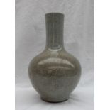 A Chinese crackle glaze vase, of baluster form, to as light green ground, 34.