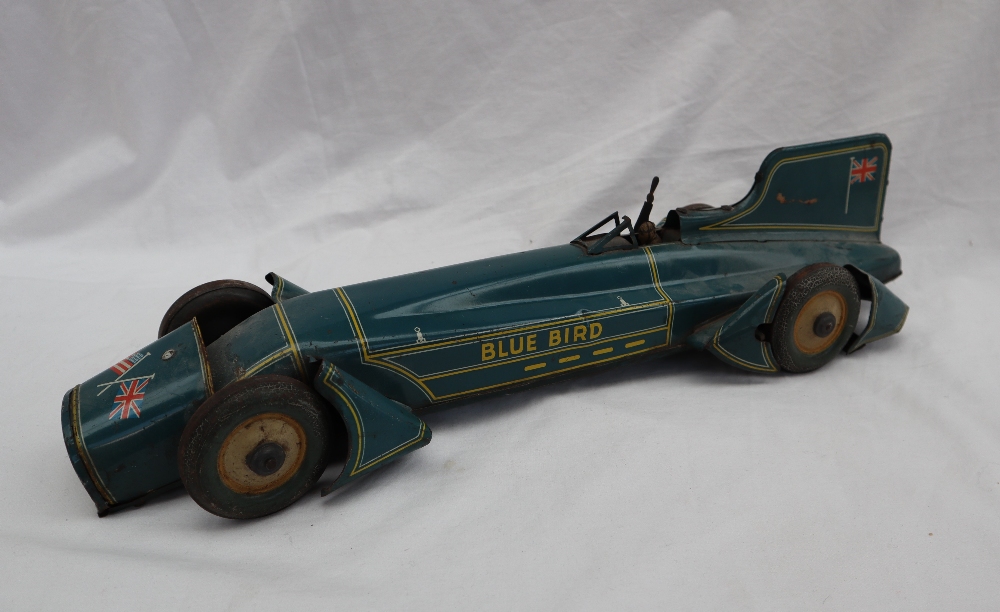 A tin-plate clockwork toy of Captain Malcolm Campbell's 'Blue Bird' Land Speed Record car by